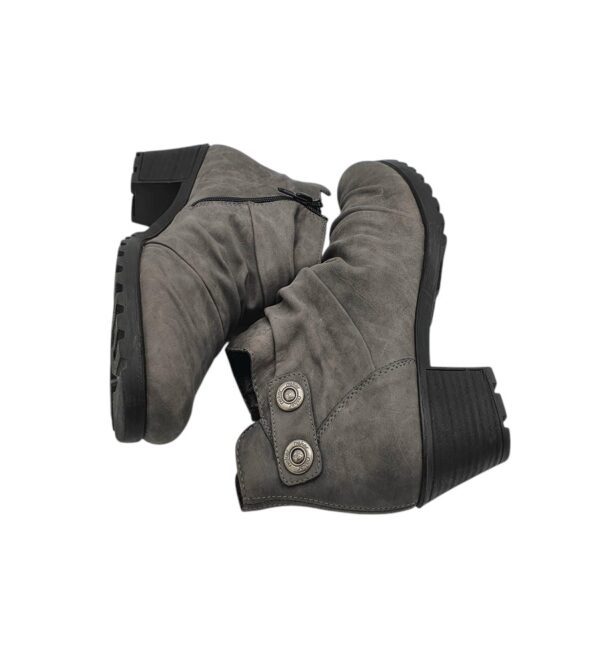 Botine dama Rieker 39, imitație de piele, gri, imblanite - imagine 4