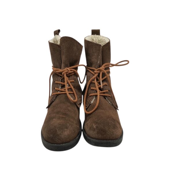 Ghete dama Dockers 40, piele intoarsa, maro,  imblanite - imagine 3