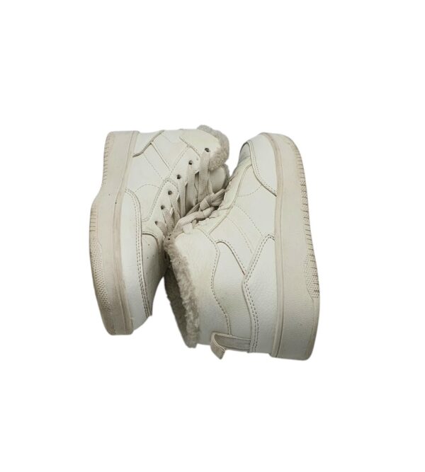 Adidasi copii  Primark 33, imitatie de piele, alb, imblaniti - imagine 4