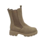Ghete dama Tamaris 41, material textil, imitatie de piele, bej