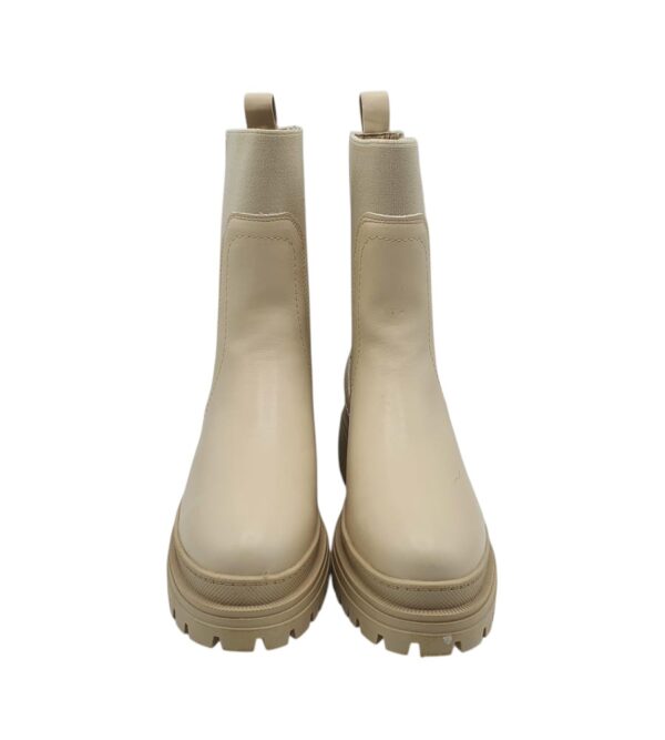 Botine dama About You 39, imitație de piele, material textil, bej - imagine 3