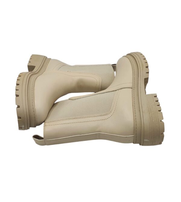 Botine dama About You 39, imitație de piele, material textil, bej - imagine 4