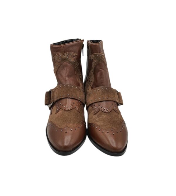 Botine dama Bronx 38, piele, piele intoarsa, maro - imagine 3