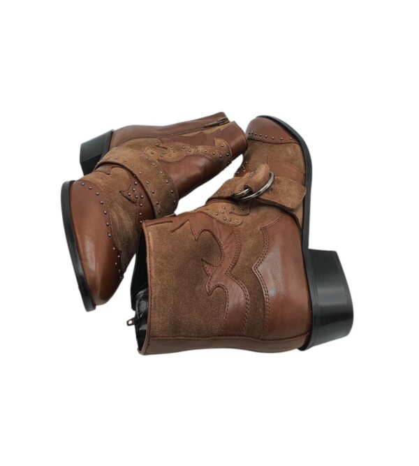 Botine dama Bronx 38, piele, piele intoarsa, maro - imagine 4