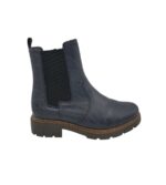 Ghete dama Rieker 39, imitație de piele, material textil, albastru, imblanite