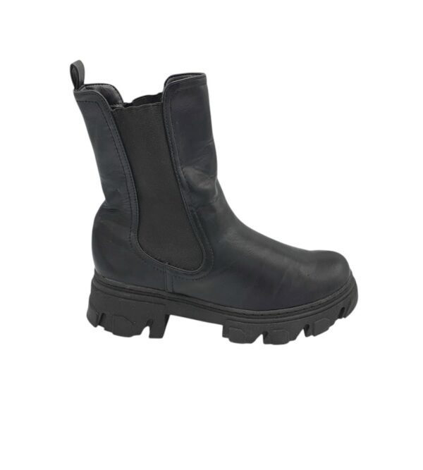 Botine dama 41, imitatie de piele, negru - imagine 1