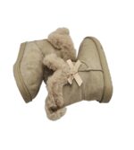 Cizme dama Super Mode 39, material textil, bej, imblanite - imagine 4