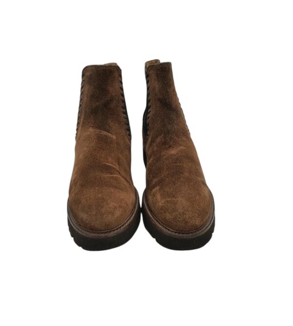 Ghete dama Gabor 39, piele intoarsa, maro - imagine 3