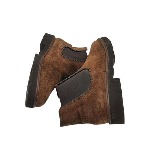 Ghete dama Gabor 39, piele intoarsa, maro - imagine 4