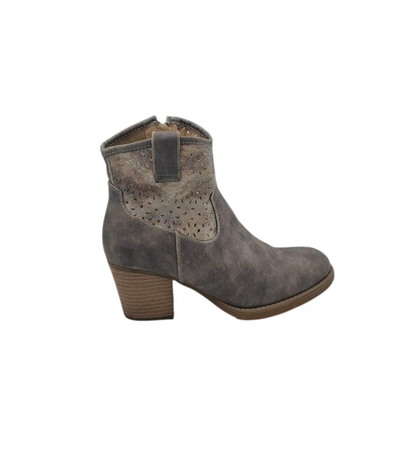 Botine dama  Rieker 39, imitație de piele, gri - imagine 1