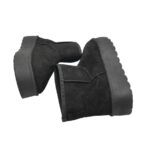 Cizme dama  40, material textil, negru imblanite - imagine 4