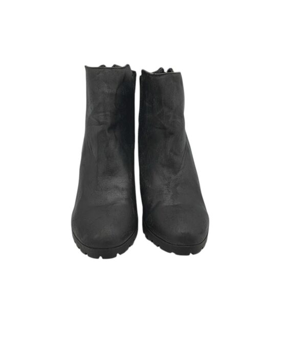Botine dama 39, imitație de piele, material textil, negru - imagine 3