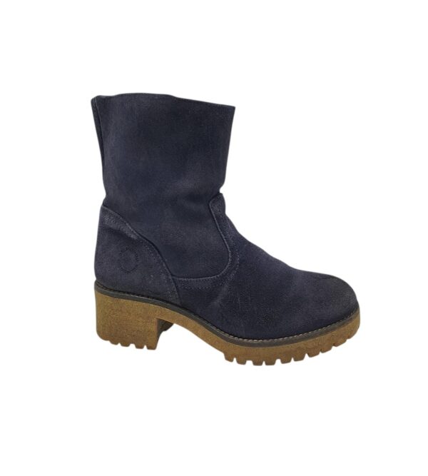 Cizme dama Belmondo 38, piele intoarsa, bleumarin  imblanite - imagine 1