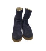 Cizme dama Belmondo 38, piele intoarsa, bleumarin  imblanite - imagine 3