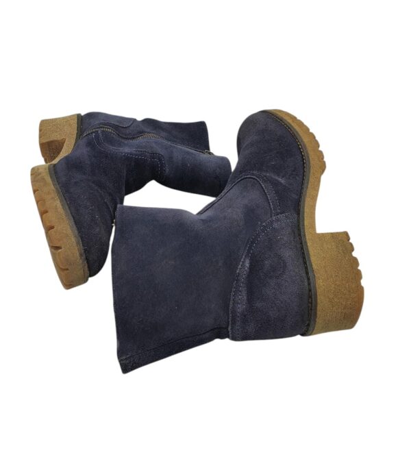 Cizme dama Belmondo 38, piele intoarsa, bleumarin  imblanite - imagine 4