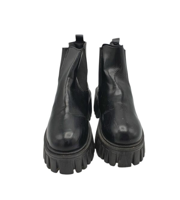 Botine dama 38, imitatie de piele, material textil, negru - imagine 3