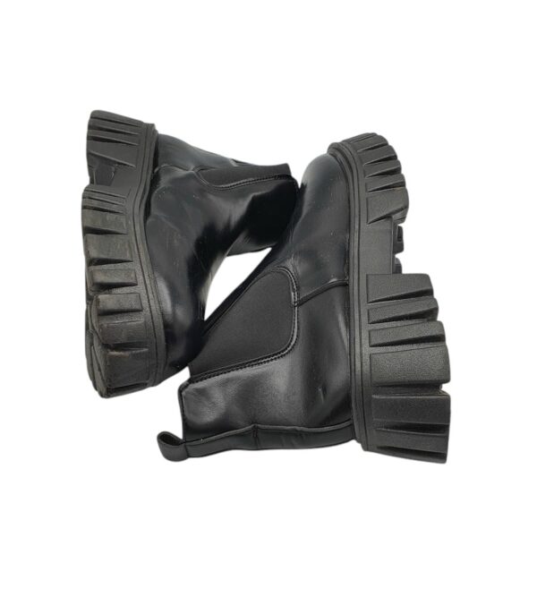 Botine dama 38, imitatie de piele, material textil, negru - imagine 4