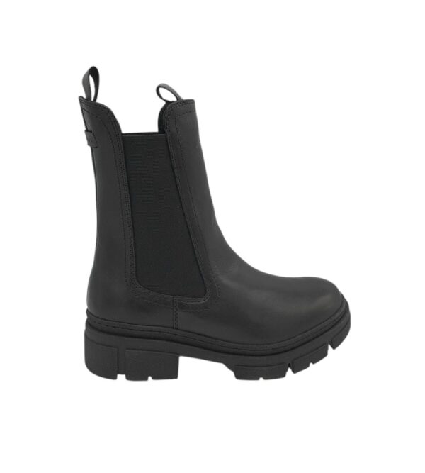 Ghete dama Tamaris 39, piele, material textil, negru - imagine 1