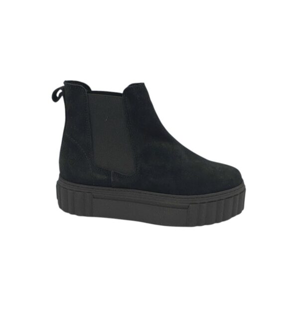 Botine  dama Tamaris 38, piele intoarsa, material textil, negru - imagine 1