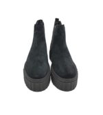 Botine  dama Tamaris 38, piele intoarsa, material textil, negru - imagine 3