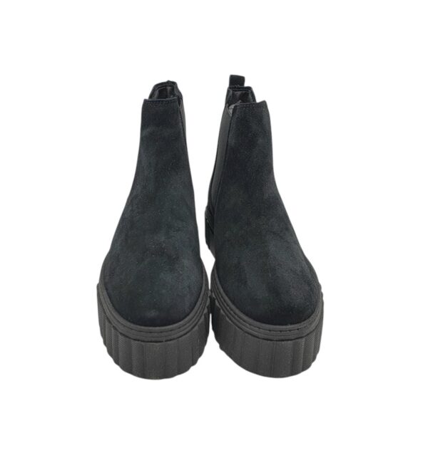 Botine  dama Tamaris 38, piele intoarsa, material textil, negru - imagine 3