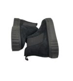 Botine  dama Tamaris 38, piele intoarsa, material textil, negru - imagine 4