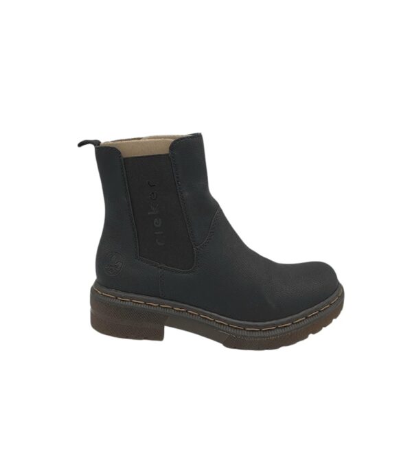Ghete dama Rieker 40, imitație de piele, negru, captusite - imagine 1