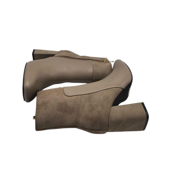Botine dama About You 37, imitație de piele, material textil, bej - imagine 4