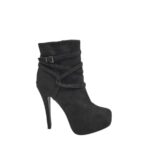 Botine dama 40, material textil, negru