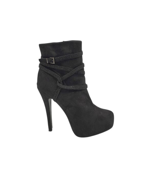 Botine dama 40, material textil, negru - imagine 1