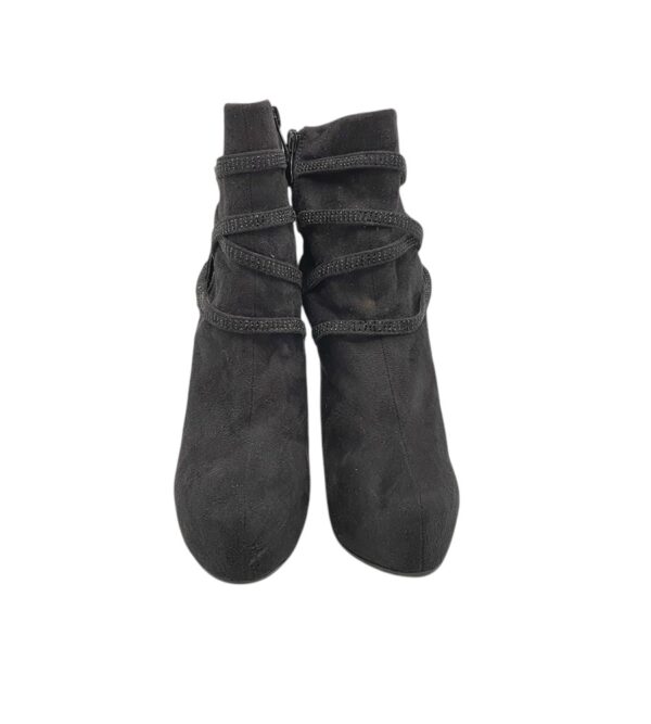 Botine dama 40, material textil, negru - imagine 3