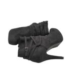 Botine dama 40, material textil, negru - imagine 4