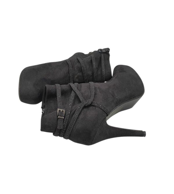 Botine dama 40, material textil, negru - imagine 4
