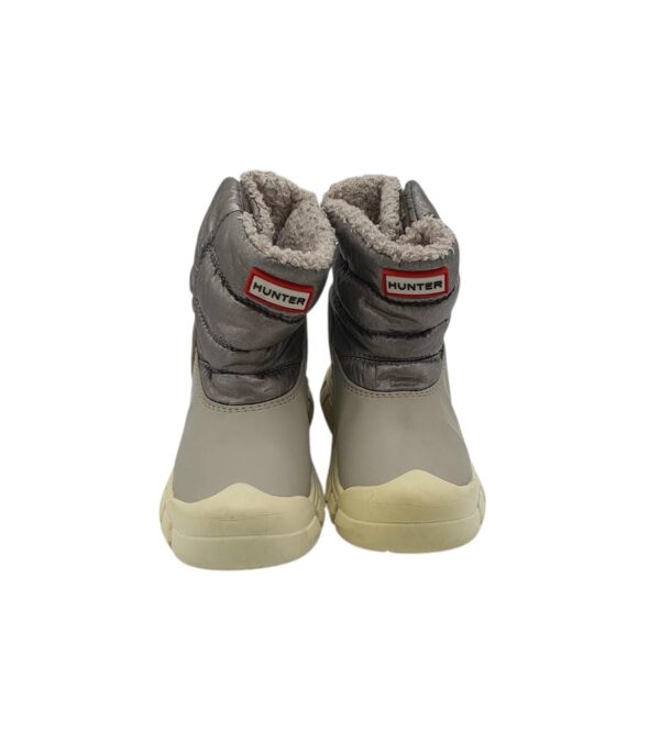 Cizme copii Hunter 24,material textil, piele, gri, imblanite - imagine 3