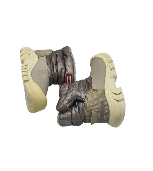 Cizme copii Hunter 24,material textil, piele, gri, imblanite - imagine 4