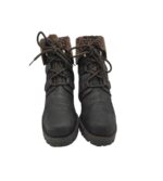 Ghete dama 42, piele, negru, imblanite - imagine 3