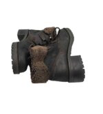 Ghete dama 42, piele, negru, imblanite - imagine 4