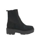 Botine dama Bullboxer 40,  piele intoarsa, material textil, negru