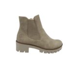 Ghete dama Rieker 40, imitație de piele, material textil, bej