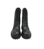 Ghete dama Carmela,  piele, negru - imagine 3