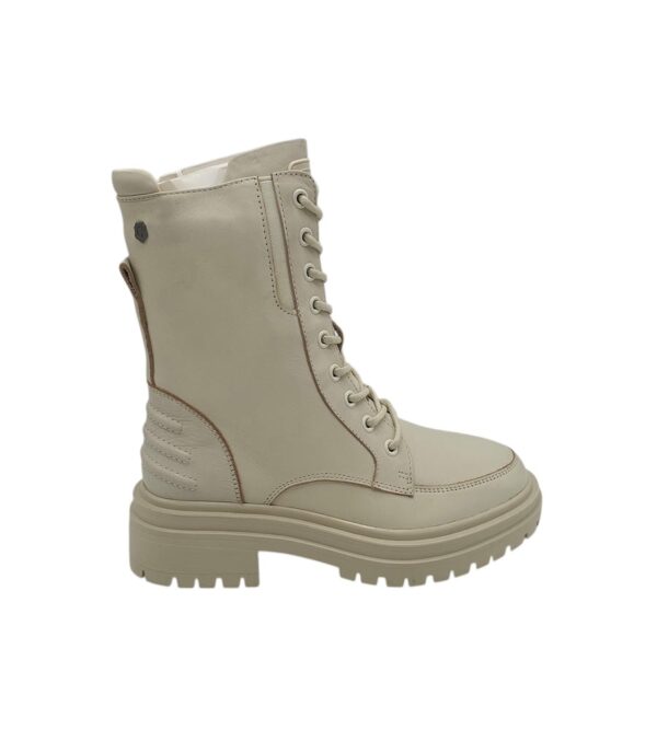 Ghete dama Carmela,  piele, bej - imagine 1
