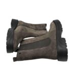 Ghete dama Carmela,  piele intoarsa, gri - imagine 4