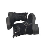 Ghete dama Carmela 36,  piele intoarsa, negru - imagine 4