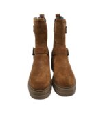 Ghete dama Carmela 36,  piele intoarsa, maro - imagine 3