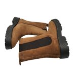 Ghete dama Carmela 40,  piele intoarsa, material textil, maro - imagine 4