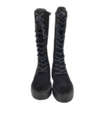 Cizme dama Carmela 36 , piele intoarsa, negru - imagine 3