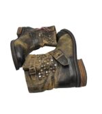 Botine dama Buffalo 39, piele, maro - imagine 4