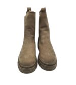 Ghete dama Tamaris 41, piele, material textil, bej - imagine 3