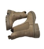 Ghete dama Tamaris 41, piele, material textil, bej - imagine 4