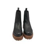 Ghete dama Lazamani, 39, material textil, piele, negru - imagine 3